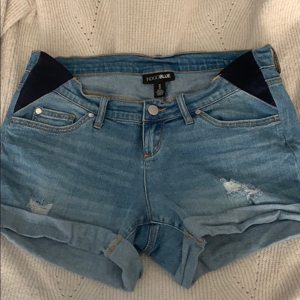 Indigo Blue Maternity Shorts